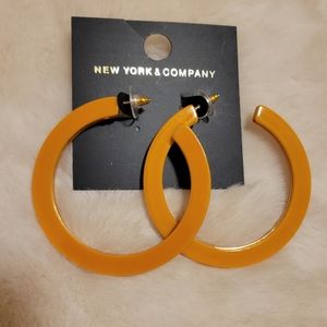 NWT NY&Co Yellow Orange Gold Hoop Earrings